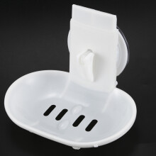 3X Double Soap Dish Strong Suction Soap Holder Cup Tray for Shower Bathroom (White)