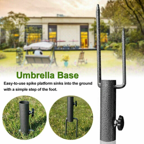Base para guarda-sol de pátio em metal resistente (1 peça) 2