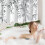 Shower Curtain Grey Floral Eucalyptus 36x72 in 2