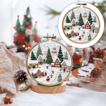Christmas Embroidery Kit with Stamping Patterns 1 Set