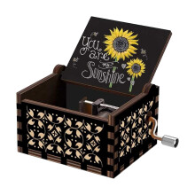 Music Box Wooden You Are My Sunshine Hand Crank Mini