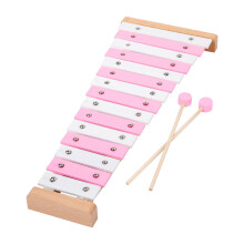 Metal xylophone for kids with mallets 15-note pink