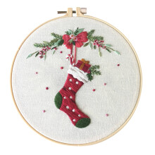 Solacol Christmas cross stitch kit floral stamped cloth 1