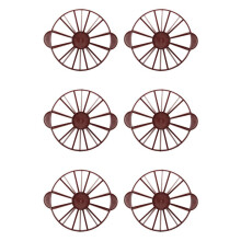 6X Tranche de Gateau 10 / 12 Pieces Diviseur de Marqueur de Part Egale Rouge Fonce