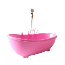 Miniature Dollhouse Bathtub Set 1:6 Scale Pink Bathroom