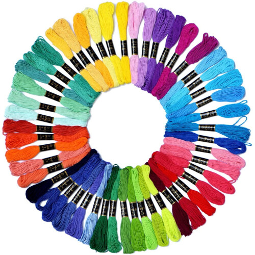 Embroidery floss rainbow color pack 50 skeins