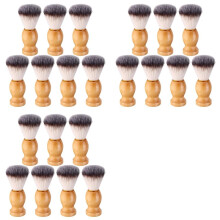 21Pcs Men Shaving Brush Wood Handle, Salon Tools Hand Crafted Shaving Brush Wood Handle Shave Brushes Hair Brush