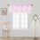 Pink solid straight top curtain valance 54 x 18 inches 2