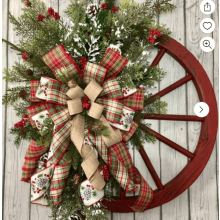 Wagon Wheel Wreath Rustic Wooden 12 Inch