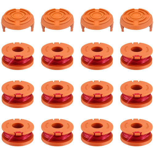Worx 20V Trimmer Line Replacement 12-Pack with 4 Spool Caps