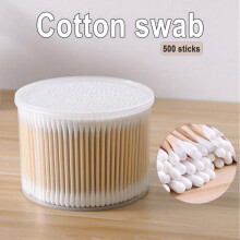 Cotton Swabs with Case Dual Round Head 500 PCS