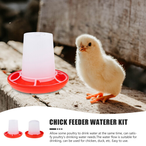 Chicken Feeder and Waterer Set for Poultry 2-Piece 2