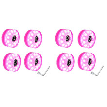 8 Roller Skate Wielen 58mm X 32mm Lichtgevende Quad Roller Skateboard Wielen Buiten Roller Skates Lichtgevende Wielen Roze
