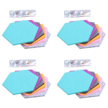 Set of 24 Hexagon Pin Board Self Adhesive Bulletin Memo Photo Cork Boards Colorful Foam Wall Decorative Tiles