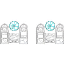 Geometric Ruler Set Plastic 8 Pieces