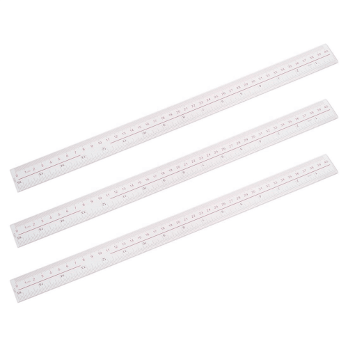 Clear Plastic Straight Edge Ruler 40 cm 3 pcs