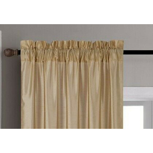 Solid Gold Rod Pocket Semi-Sheer Curtains 54 x 84 in (2 2