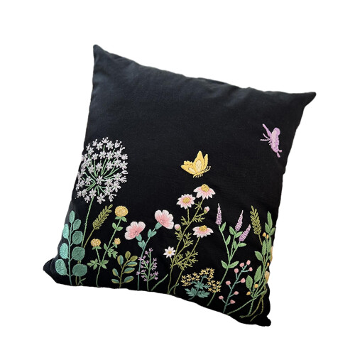 Embroidery Pillow Cover Kit for Beginners, Semi-finished