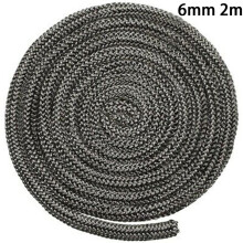 Fireplace sealing rope black glass fiber 6mm 2m