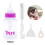 Pet feeding bottle set with replacement nipples 1