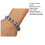 Women's Leaf Charm Bracelet Adjustable Light Blue Rhinestone 8