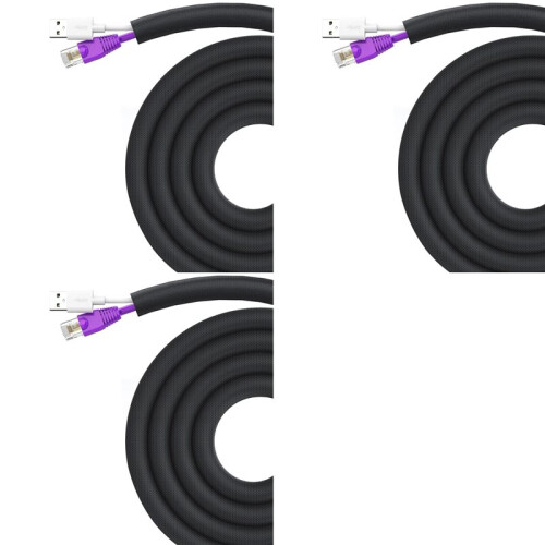 3X Protetor Cabo para Cães e Gatos, 3 Metros (10 Pés) - 9,5 mm (3/8 Polegadas), Manga Flexível para Fácil Organização Cabos, Protege Os Cabos