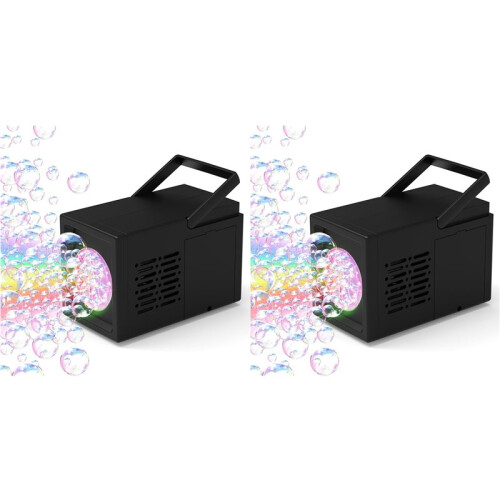 2X Fully Automatic Bubble Blowing Handheld Electric Bubble Machine Toy Birthday Without Battery and Bubble Water A 1