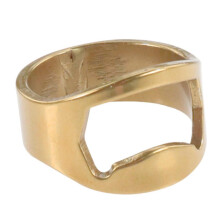 Gold Bottle Opener Ring Stainless Steel 1pc
