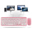 Teclado e mouse ergonômicos sem fio OTVIAP rosa 5