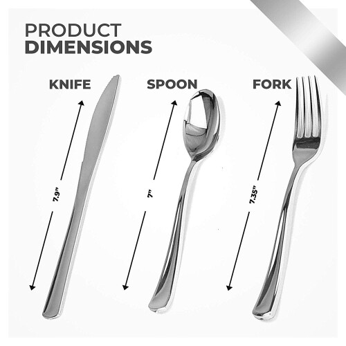 Disposable Plastic Spoons Home Use 125 Count Silver 2