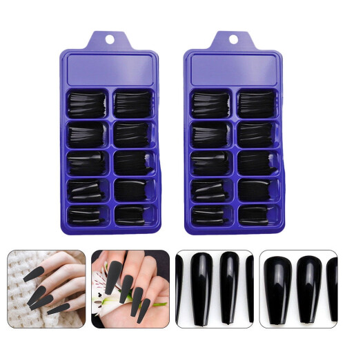 Black Coffin Press-on False Nails 200pcs 1