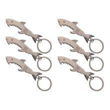 Shark-shaped metal beer opener set 6 pieces