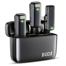 Wireless Lavalier Microphone for iPhone with Charging Case