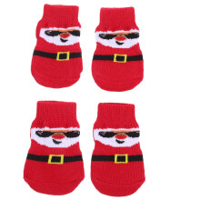Dog Christmas Socks Antiskid Santa Design 4pcs
