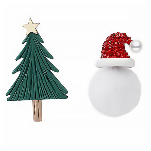 Santa Tree Pearl Earrings Holiday Party Set