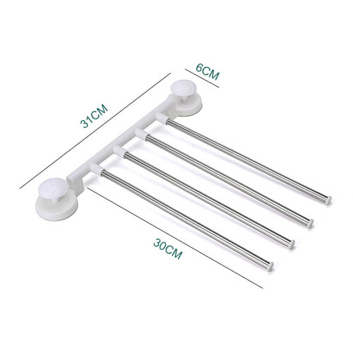 LNKOO Wall Mounted Swing Towel Rack 4-Bar Rotatable 1