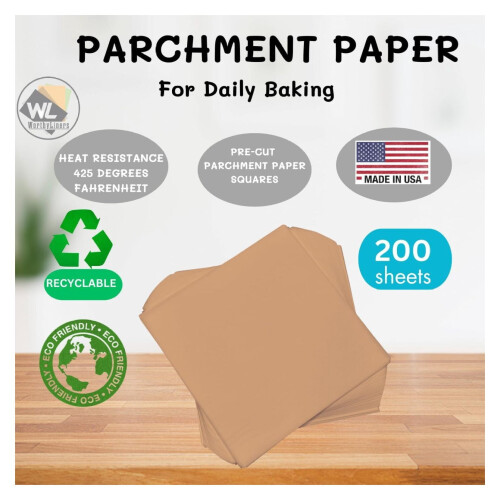 Natural Parchment Paper Squares 7x7 Inch 200 Sheets 1