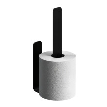 Portarrollos de papel higiénico autoadhesivo, negro mate, capacidad para 2 rollos