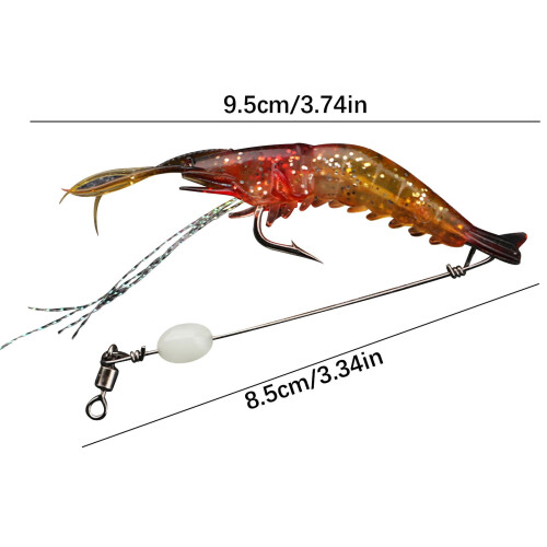 High Simulation Soft Shrimp Bait with Hook 1
