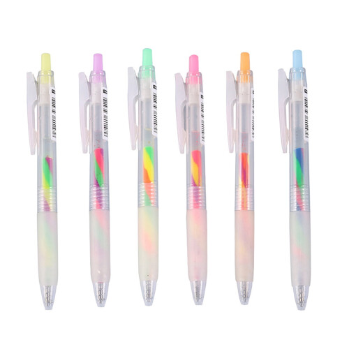 Rainbow Gel Pens Leak-Proof Glitter Set 6 pcs