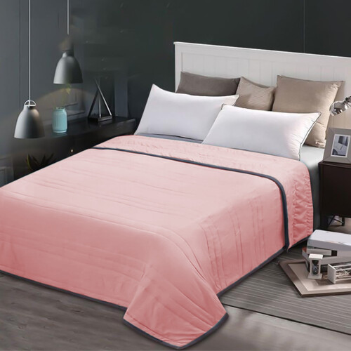 Kdkad Home Quilt Queen Size Solid Microfiber Coverlet