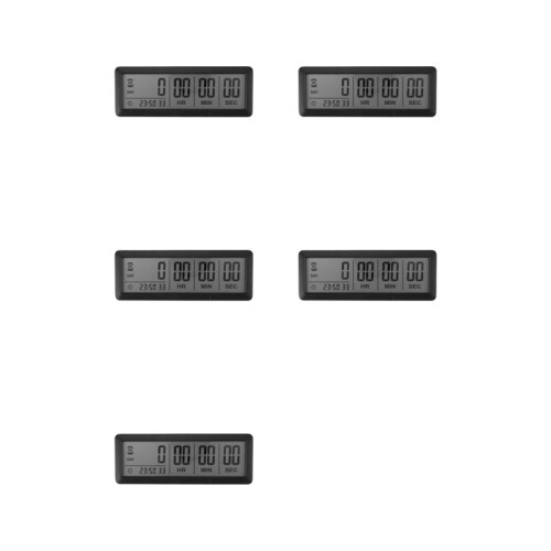 5X  Digital Countdown Days Timer Clock - 999 Days Count Down Clock Timer for Graduation Lab Kitchen (Black)
