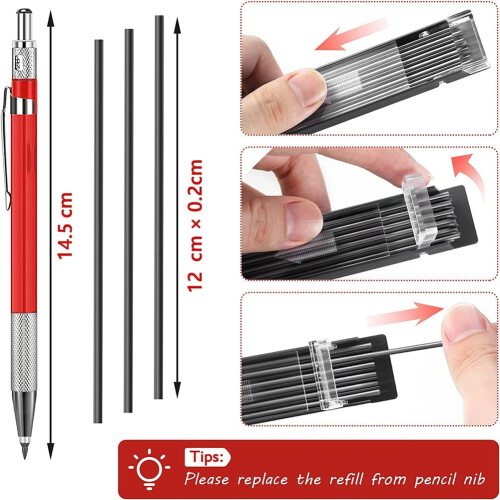 Welding Pencil Mechanical Metal Marker Silver 1pc 2