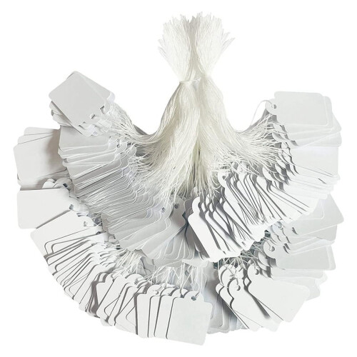 Price Tags with String White Paper Labels 1000 pcs