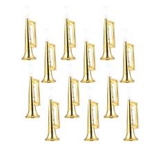 Plastic Trumpet Toy Golden Stadium Horn 12pcs