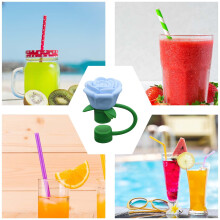 HuiXinOu rose straw stopper 10mm flower cap