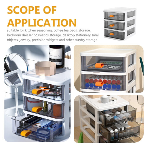Office Storage Cabinet with 3-Tier Plastic Drawers 1