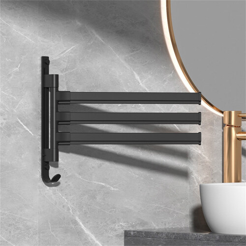Hook Towel Rack Rotating Rod 360 Adjustable