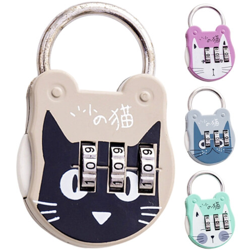 Cat-shaped code lock for luggage and locker 4 pcs