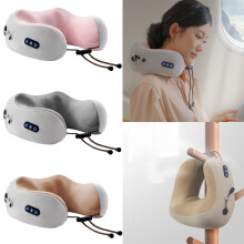 Body Pillow with Vibration and Heating Gray U-Shaped Memory